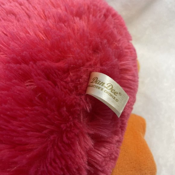 Owl Dan Dee 12" Plush Stuffed Animal Pink Green Cuddle Snuggle Pillow Chevron - Picture 6 of 6